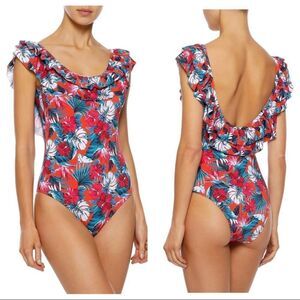Tart Collections Peyton One Piece Ruffle Floral Swim Suit Tropical Swim Medium